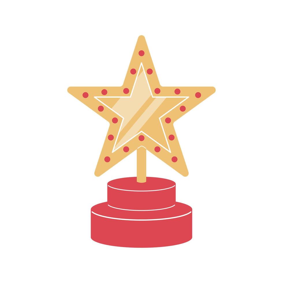 prize, cup in the shape of a star in a glossy style on a white background vector