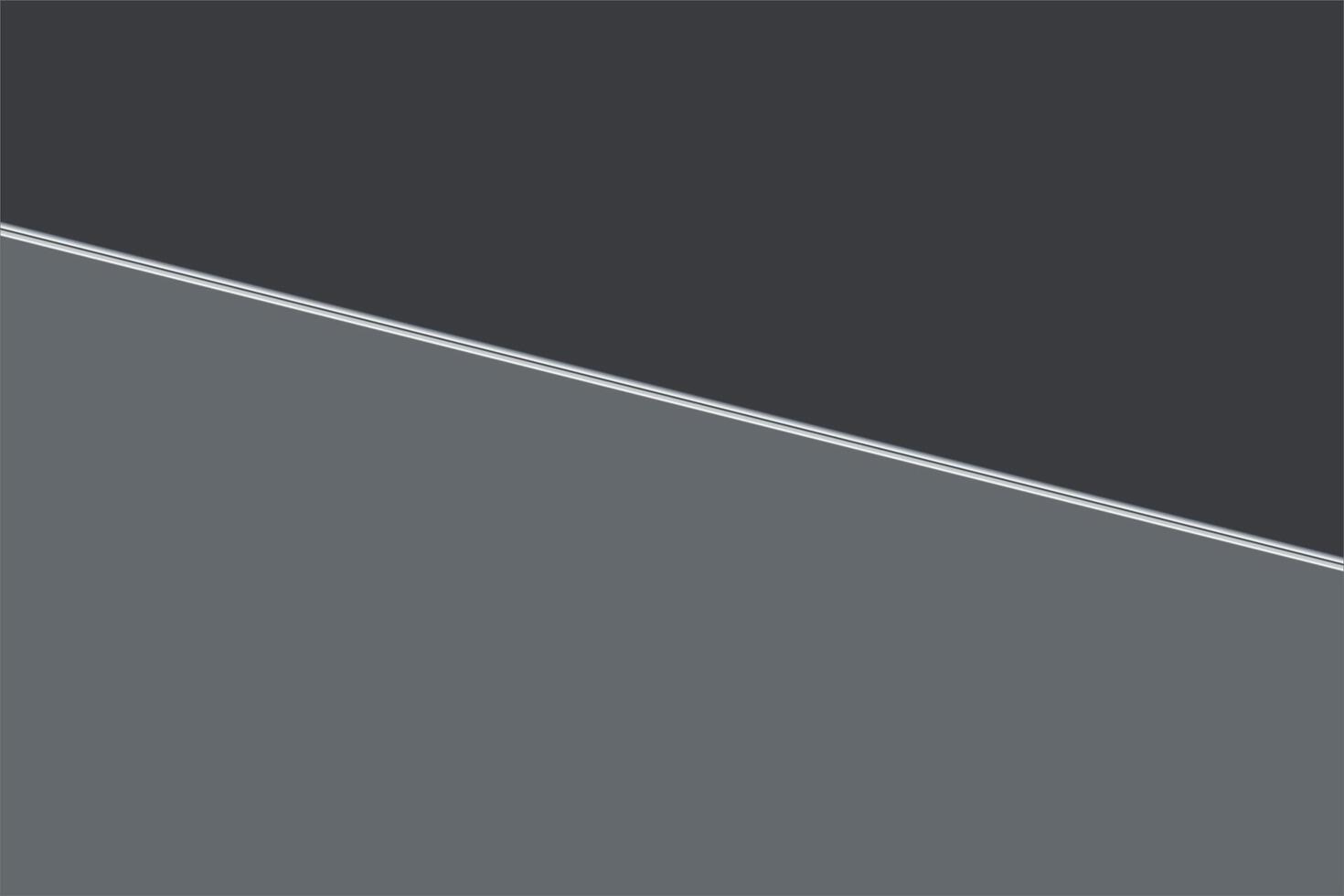 Minimalist dark and light gray geometric background with diagonal division and thin white line accent vector