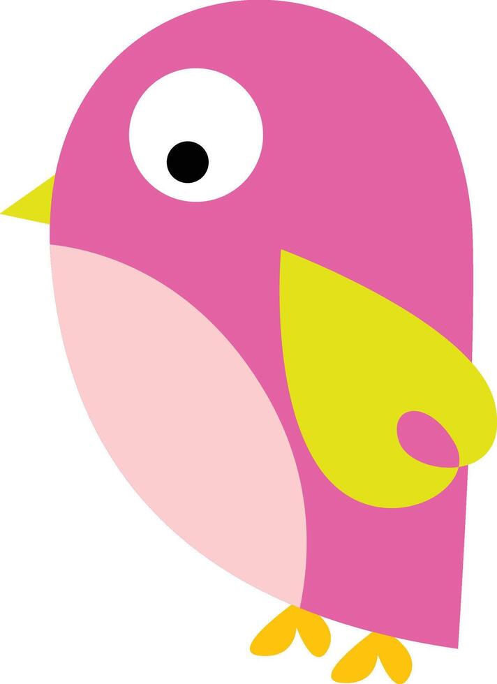 Funny little pink bird isolated vector