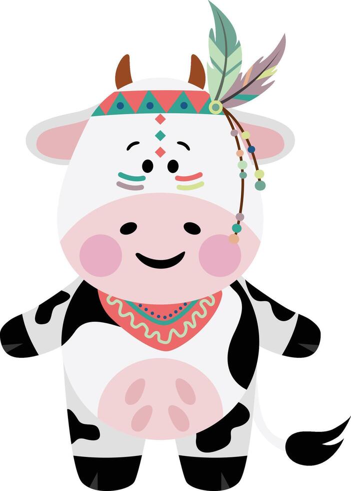 Funny indian cow isolated on white vector