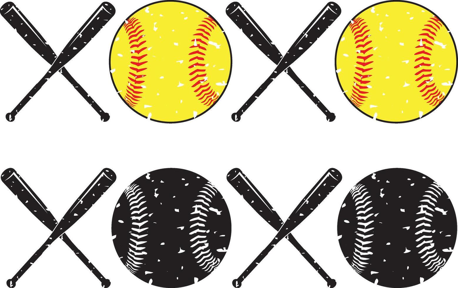 XOXO Baseball, Softball Silhouette, Baseball Clip Art vector