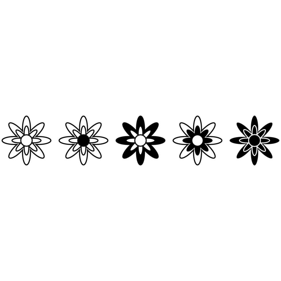 Flowers icon set. garden illustration sign collection. Flora symbol or logo. vector