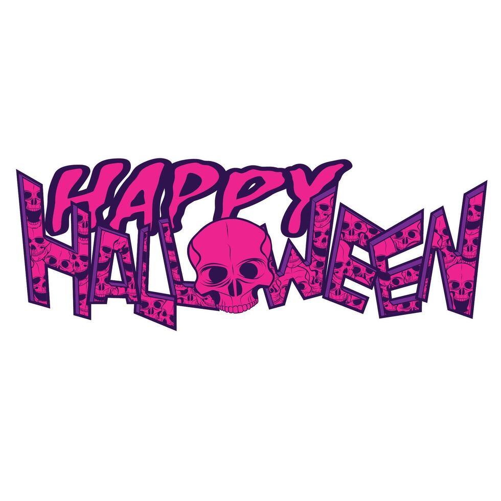 Happy Halloween Skull O Sign vector