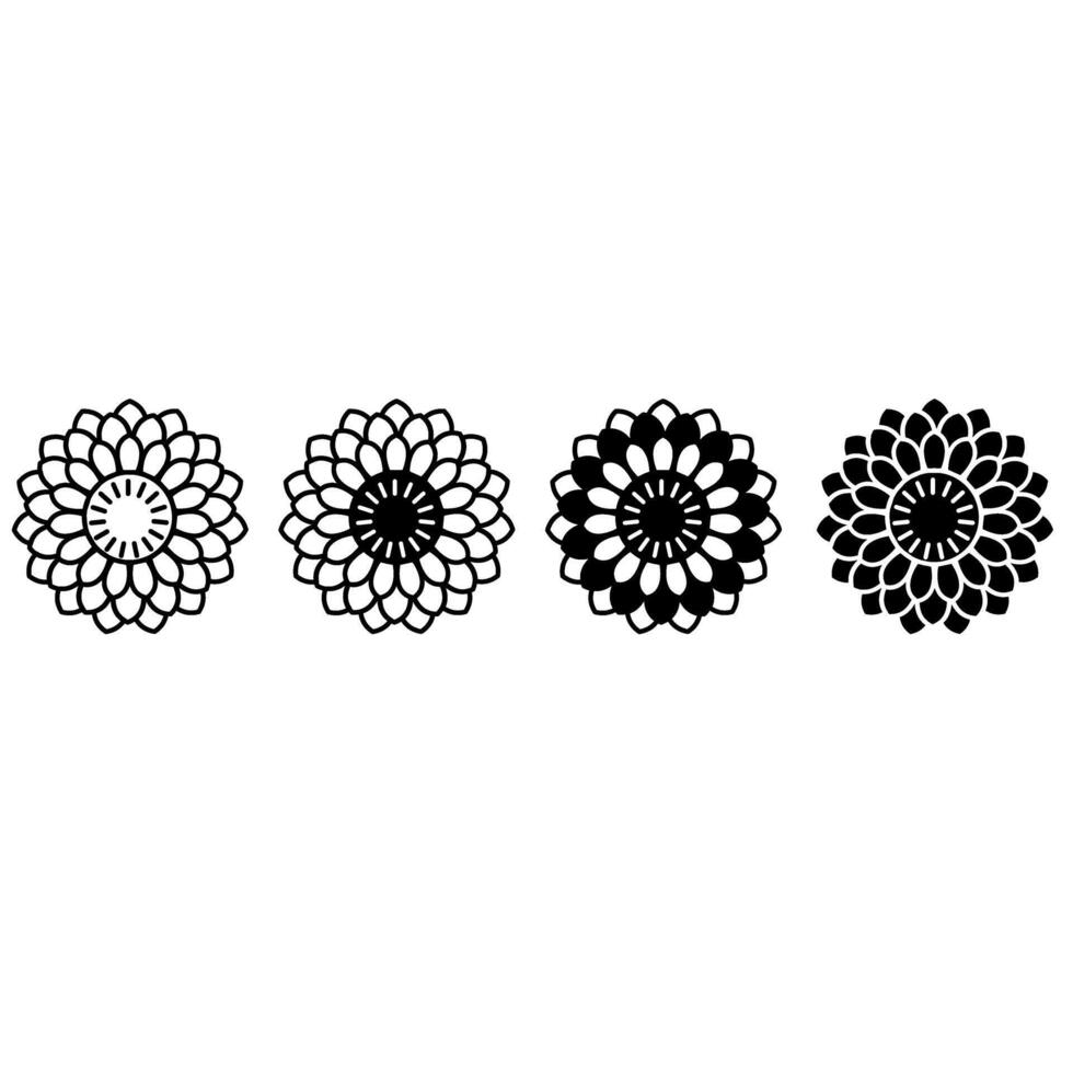 Flowers icon set. garden illustration sign collection. Flora symbol or logo. vector