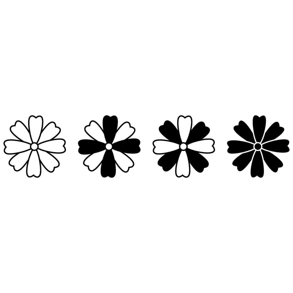 Flowers icon set. garden illustration sign collection. Flora symbol or logo. vector
