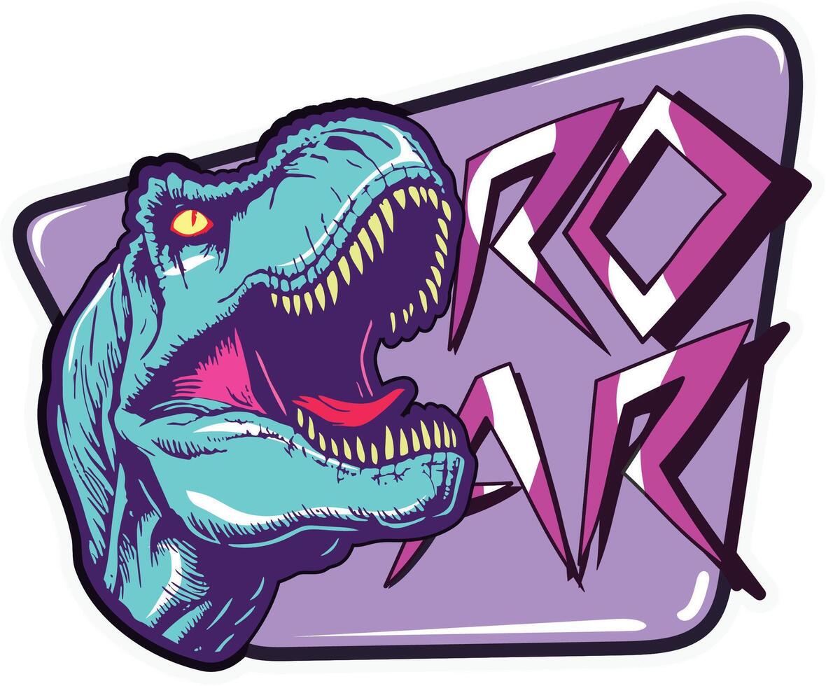 Drive-In T-Rex Illustration vector