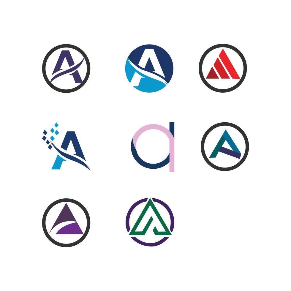 Creative multiple a logo design vector