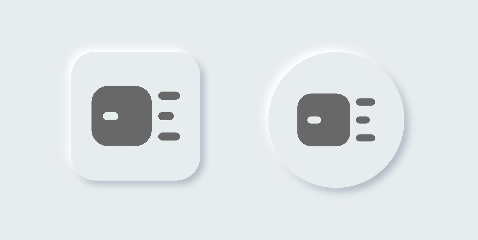 Option solid icon in neomorphic design style. Application signs illustration. vector
