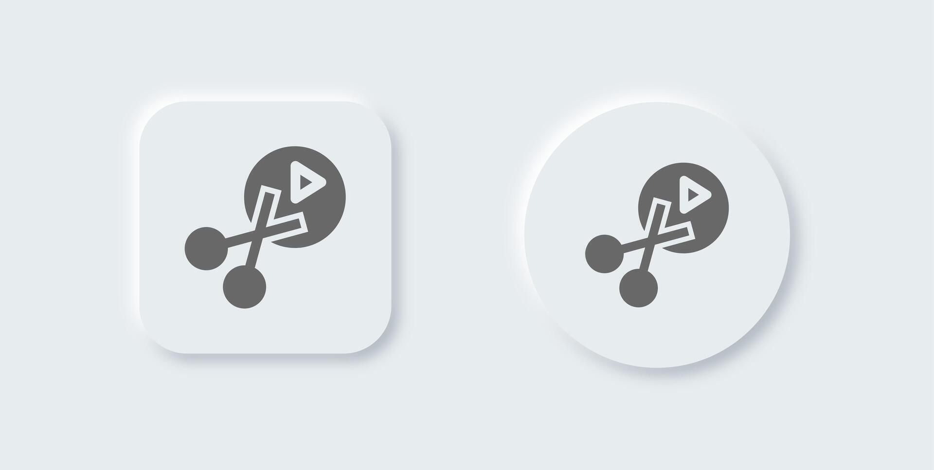 Edit clip solid icon in neomorphic design style. Editing tool signs illustration. vector
