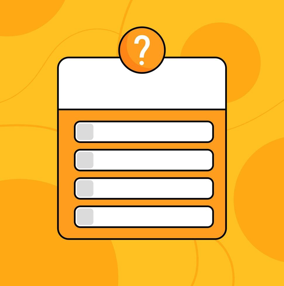 Quiz banner template. Question mark copy space background. vector