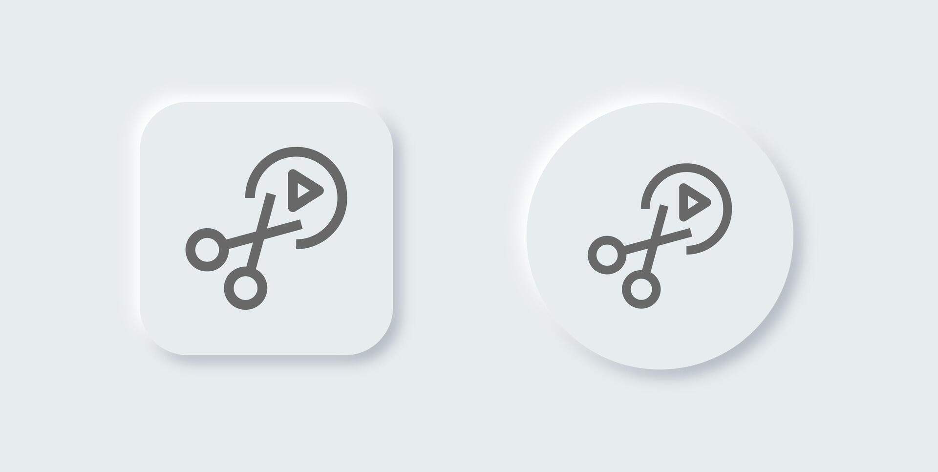 Edit clip line icon in neomorphic design style. Editing tool signs illustration. vector