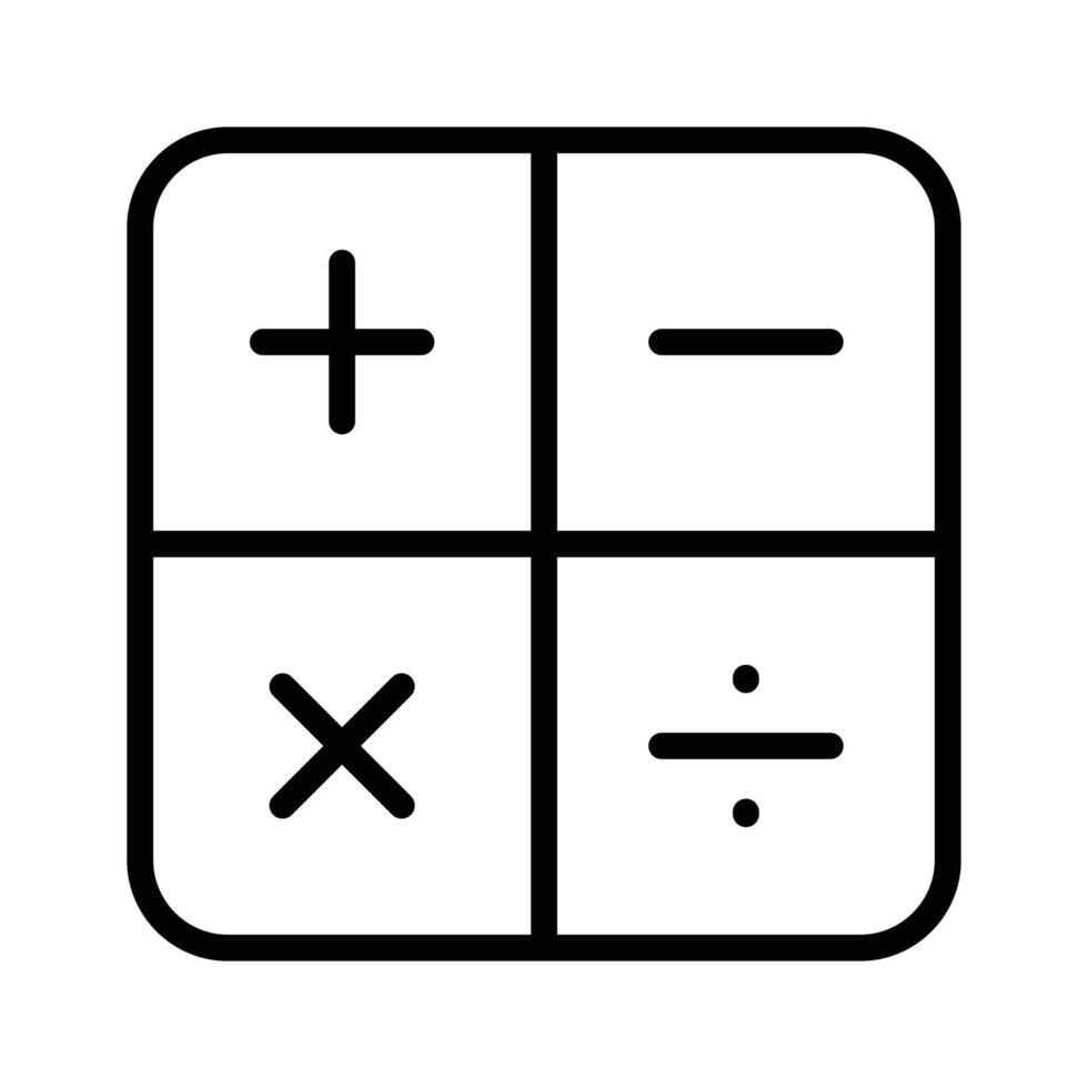Simple math icon representing mathematical calculations vector