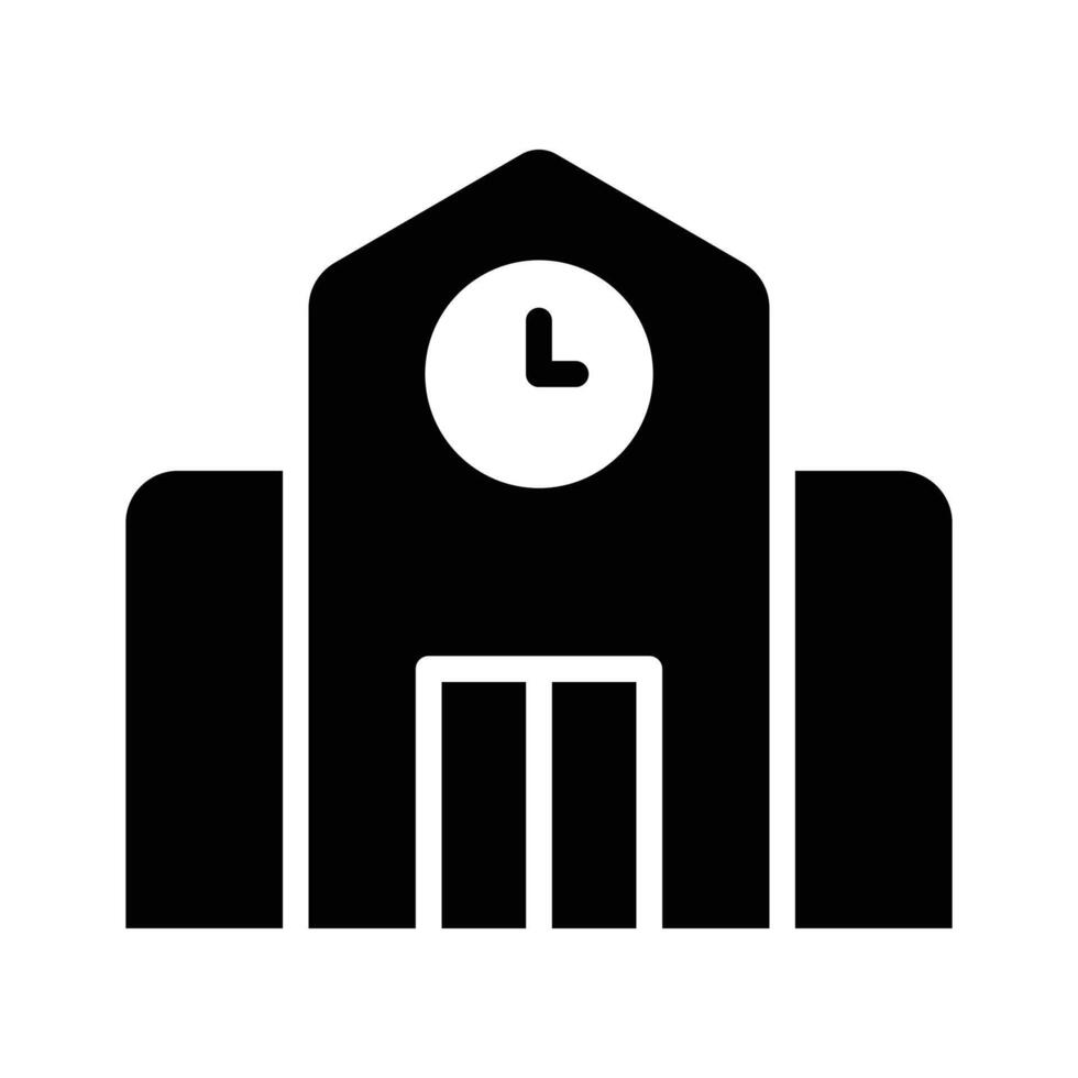 School building icon, educational institute vector