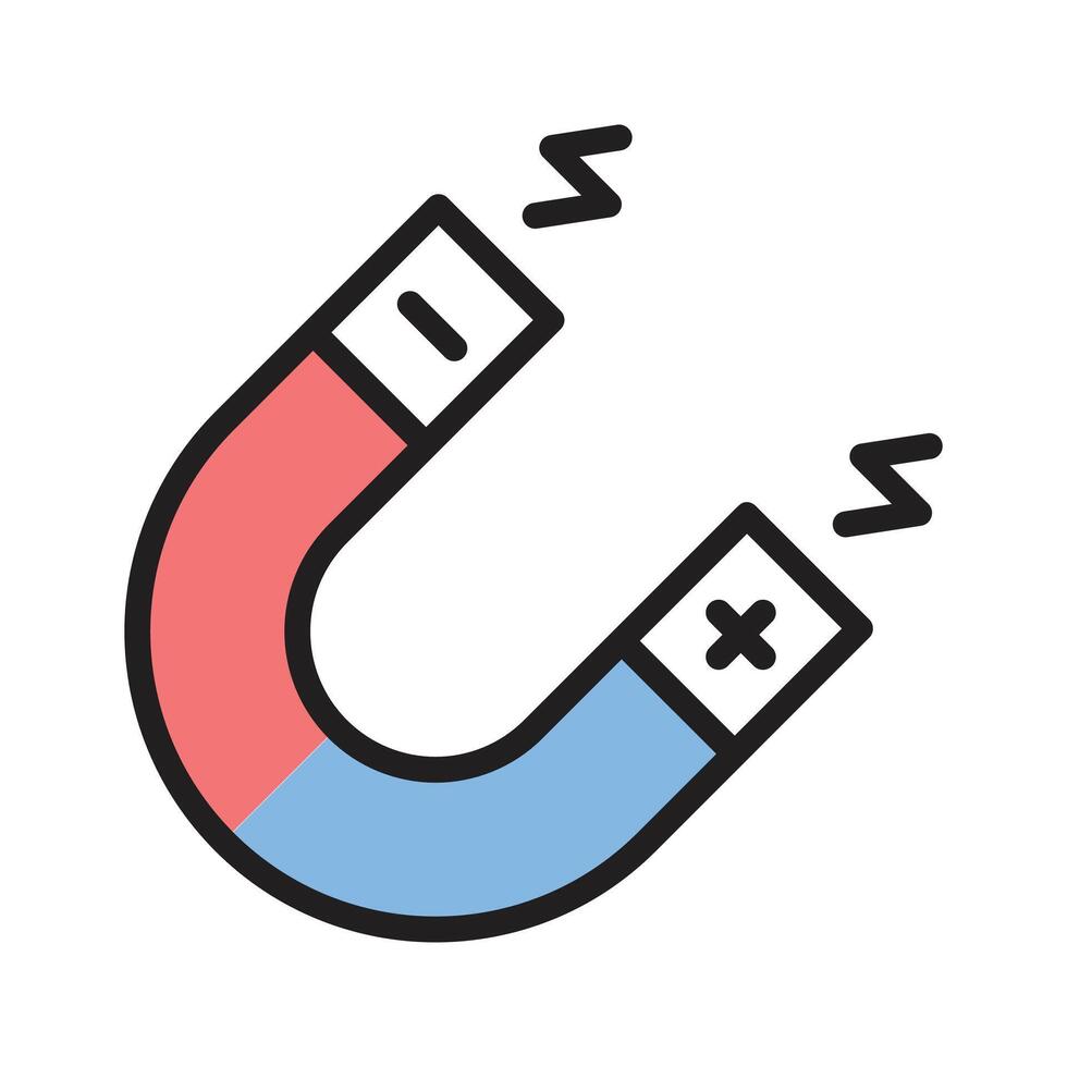 Physics magnet icon in modern style, scalable of attraction vector