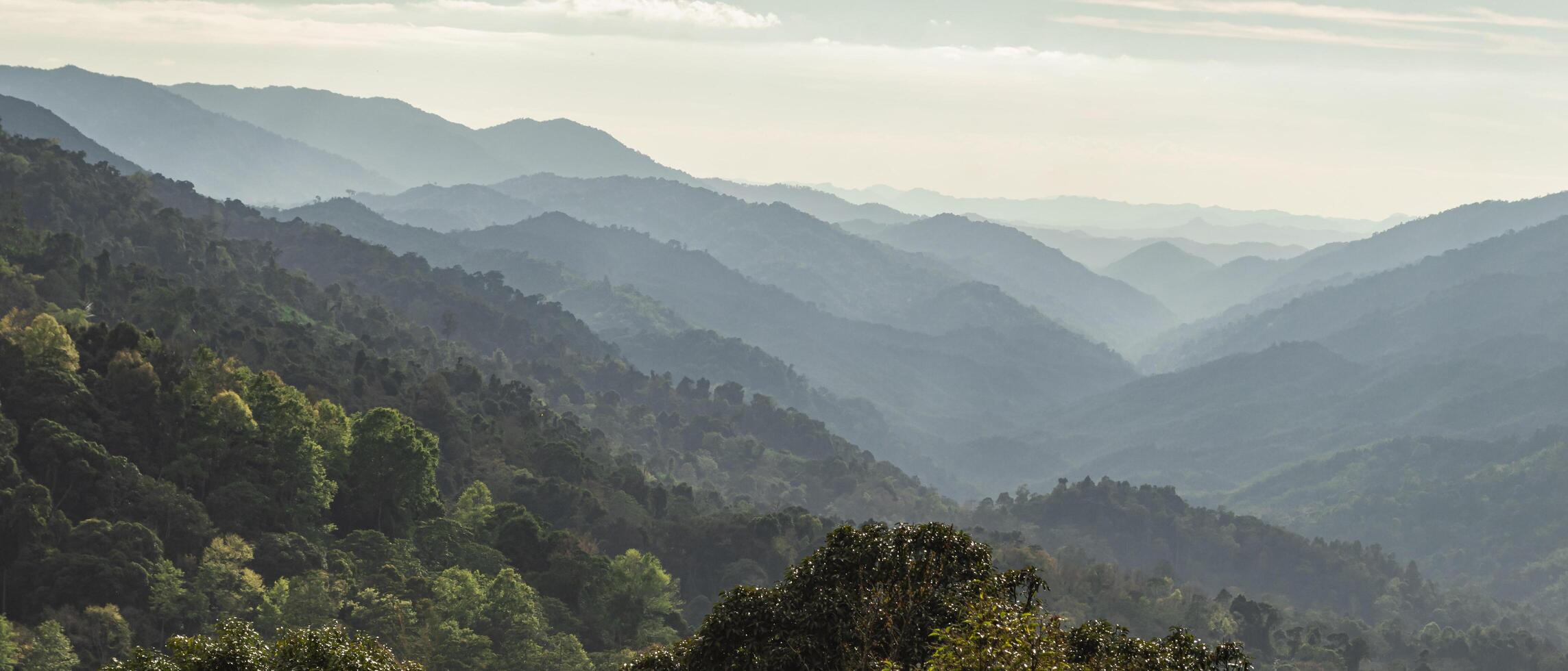 a view of the mountains from a high point photo
