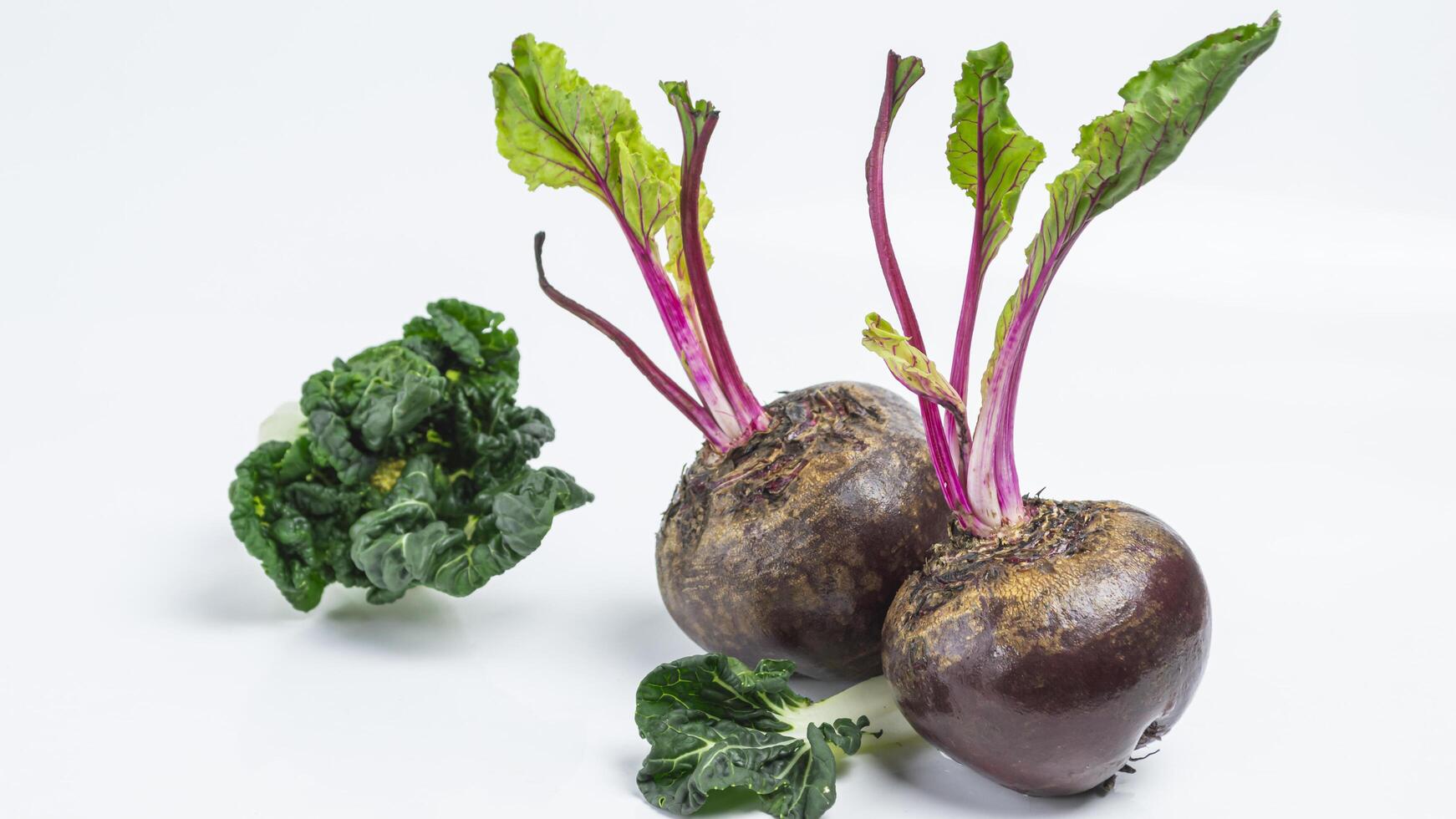 two beets on a white background photo
