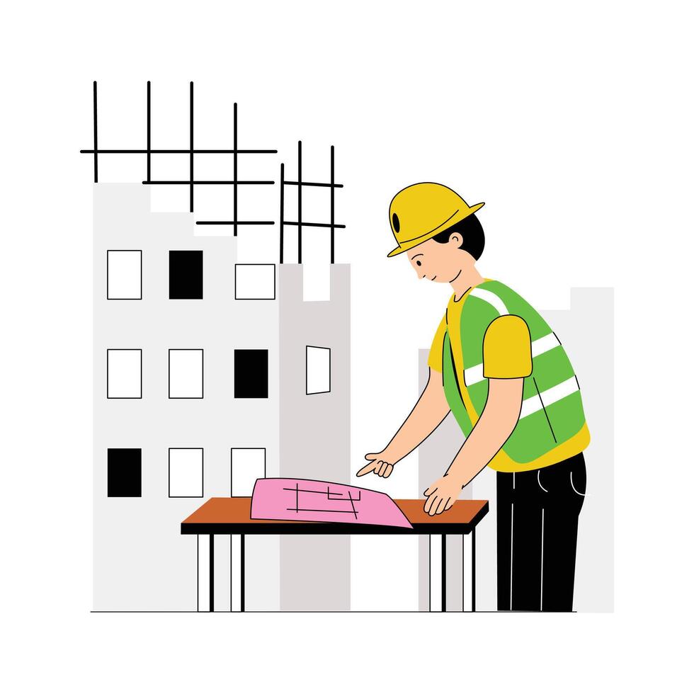 Visually appealing engineer illustration in modern style vector