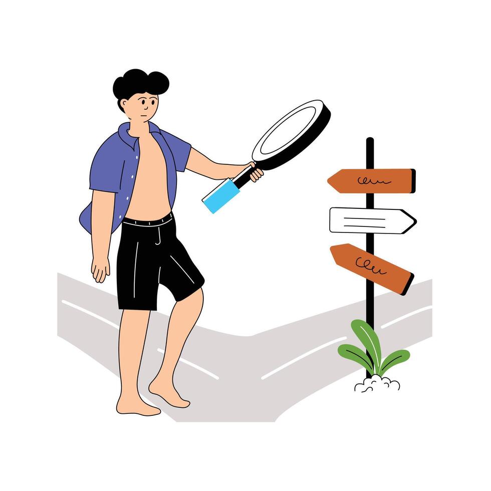 Exploring new destinations, concept icon of explorer vector