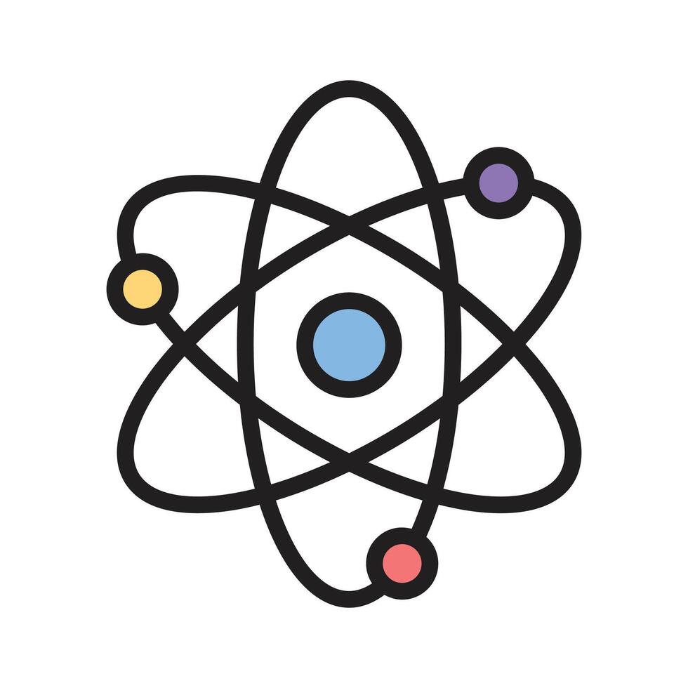 Atom symbol denoting concept icon of physics education in trendy style vector