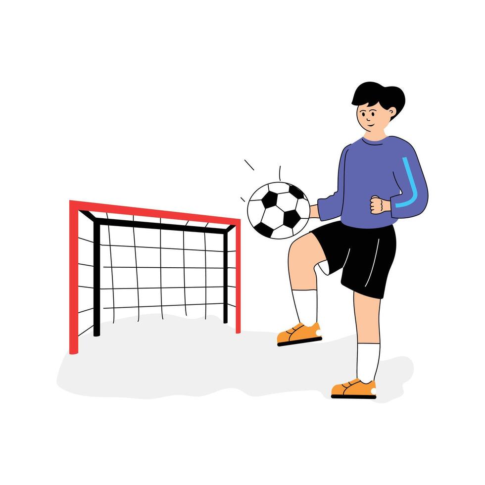 An editable illustration of soccer player, ready for premium use vector