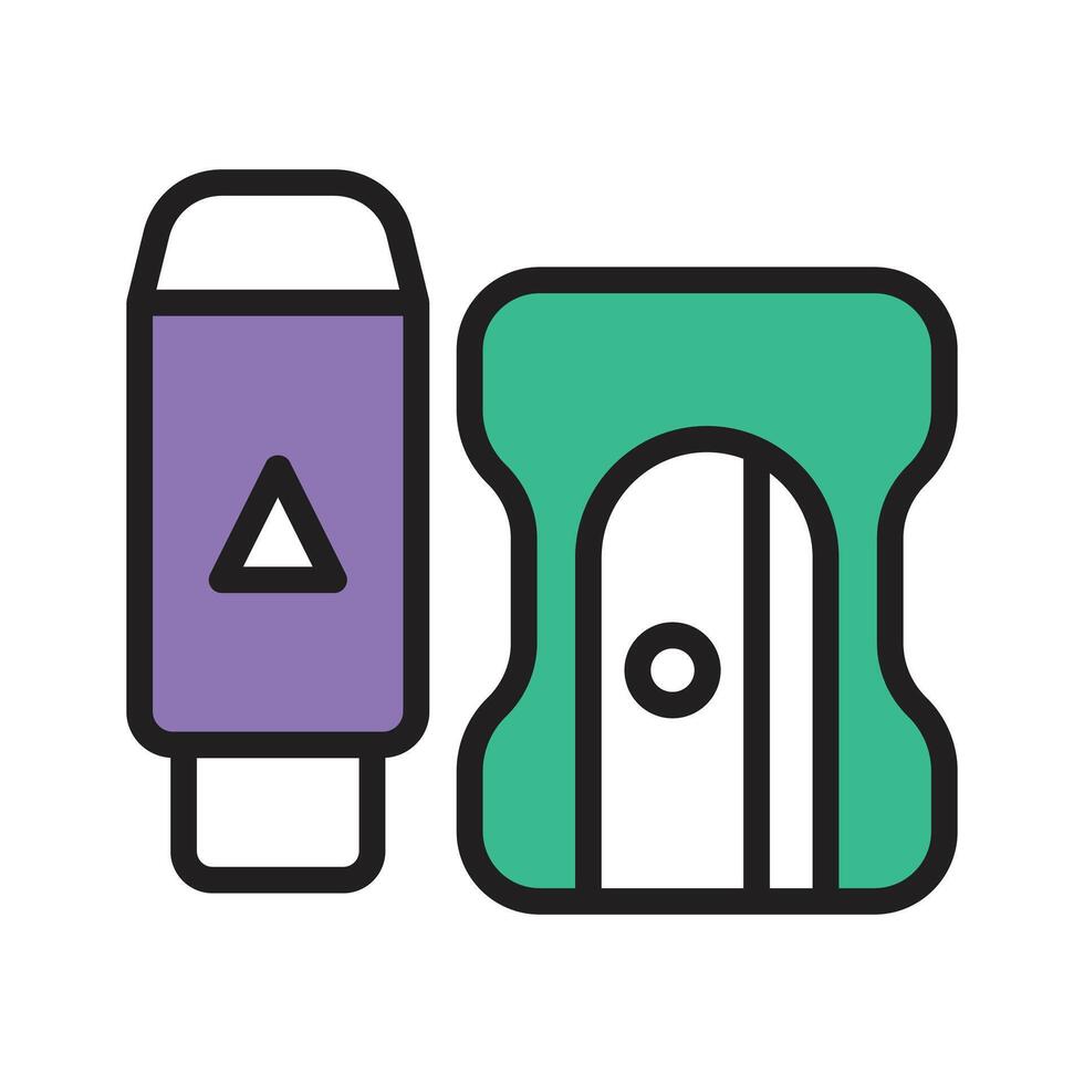 Basic school stationery, ready to use icon vector