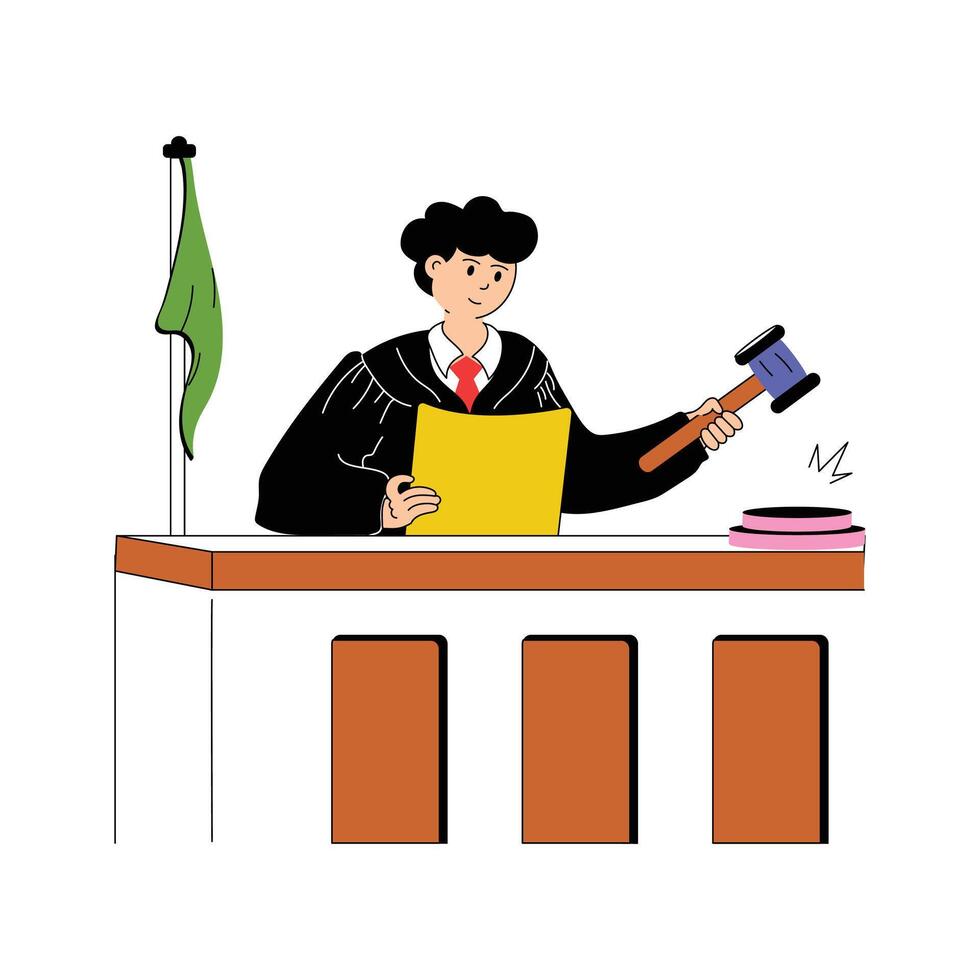 Download this amazing flat illustration of judge vector
