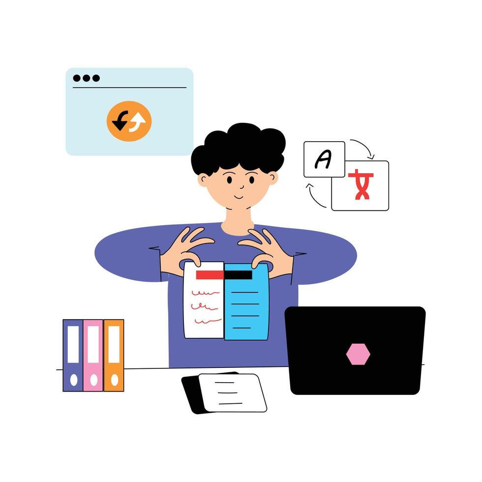 Translator flat illustration, ready to use vector