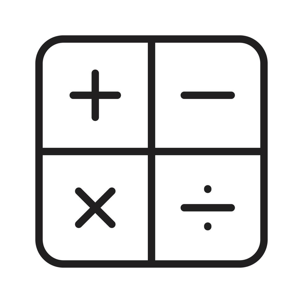 Simple math icon representing mathematical calculations vector