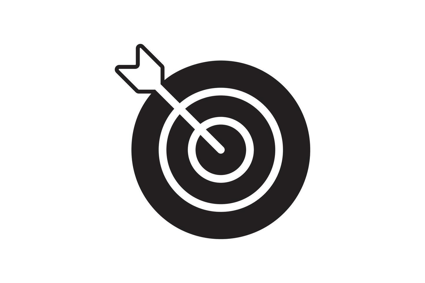 Arrow in target icon. Strategy symbol success. illustration. vector