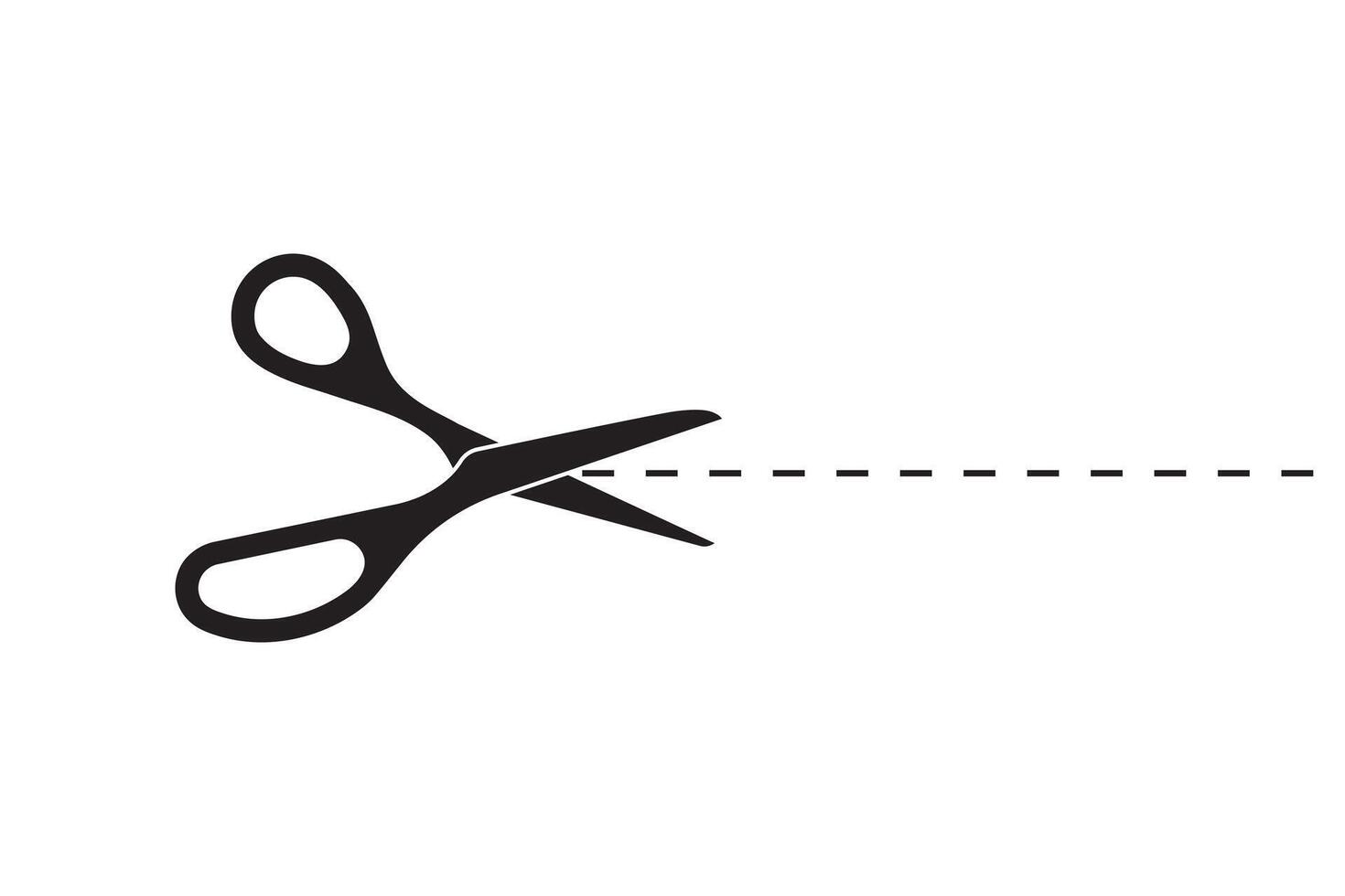 Cutting line by scissors icon. Separation paper sign. Trim coupone symbol. vector