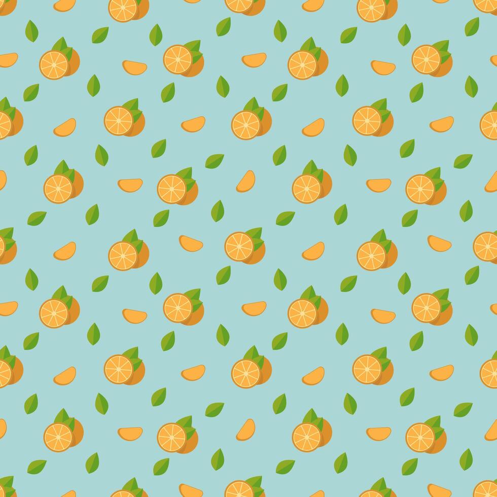 Oranges seamless pattern. background with tropical fruits for kitchen or cafe, print fabric, paper. vector