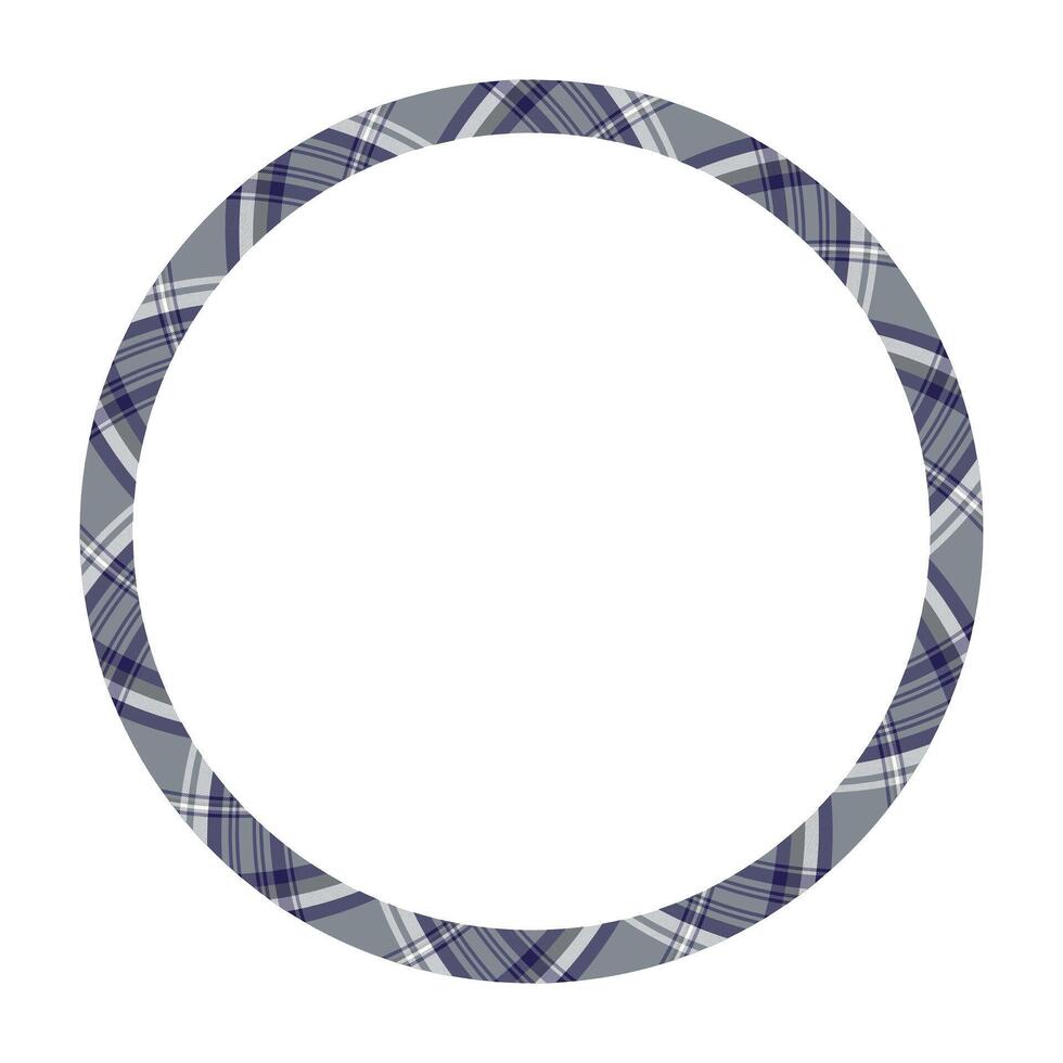 Circle borders and frames . Round border pattern geometric vintage frame design. Scottish tartan plaid fabric texture. Template for gift card, collage, scrapbook or photo album and portrait. vector