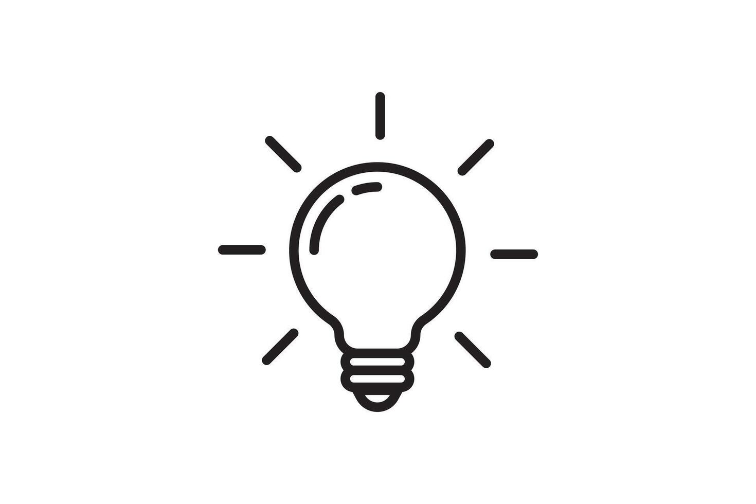 Idea symbol creative concept. Light bulb light icon. Power and energy sign. vector