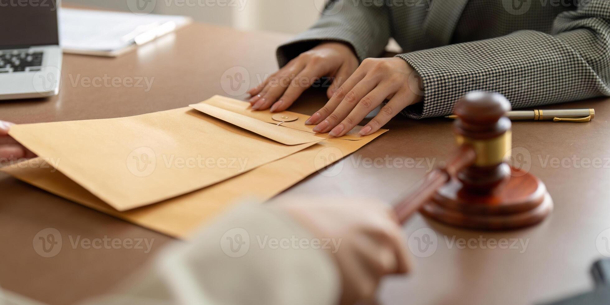 Lawyers Handling Confidential Documents in Office. Legal Expertise and Strategy photo