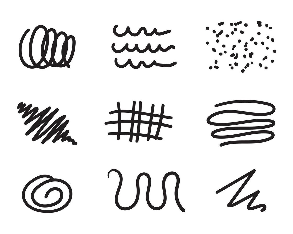 Hand drawn design elements. sketch pen or brushe simple symbol. vector