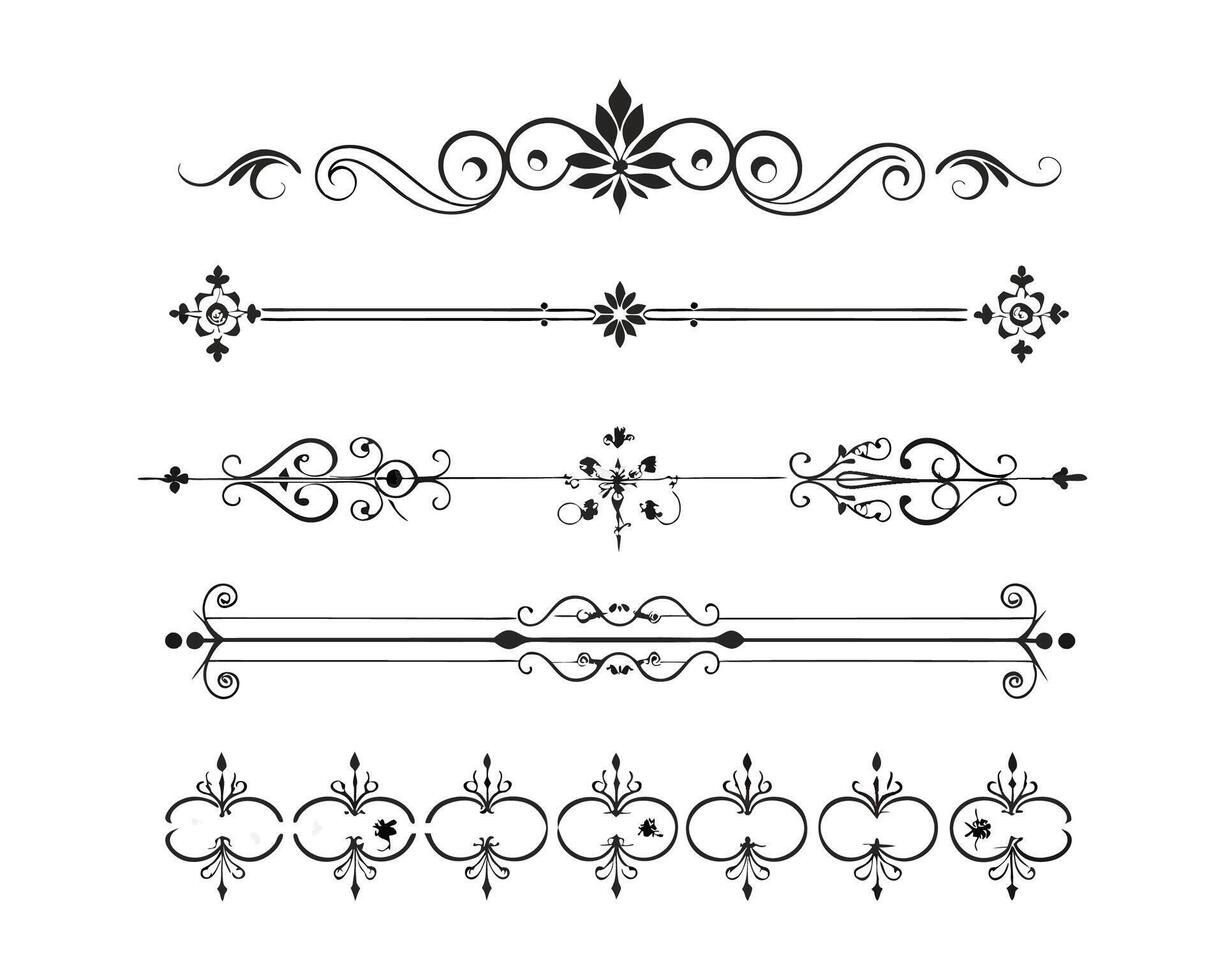 set of decorative elements, including scroll, scroll, scroll, scroll, scroll, scroll, scroll vector