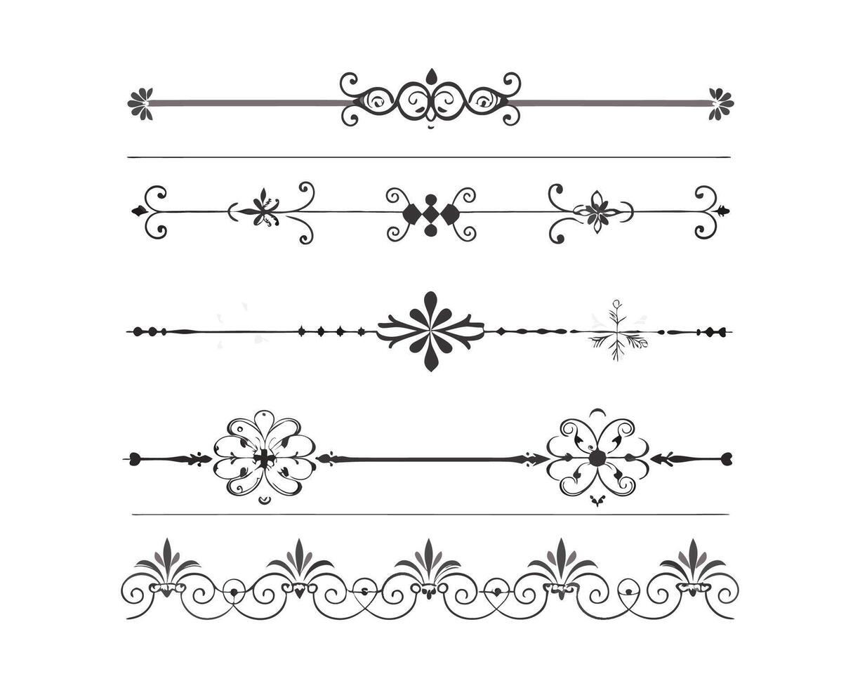 a set of decorative borders and scrollwork vector