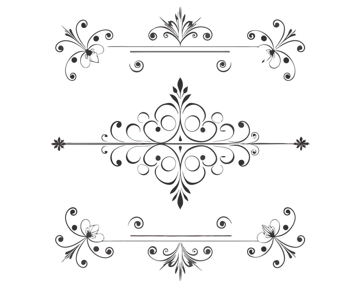 Fancy set of decorative elements, including a scroll, scroll, and scroll vector