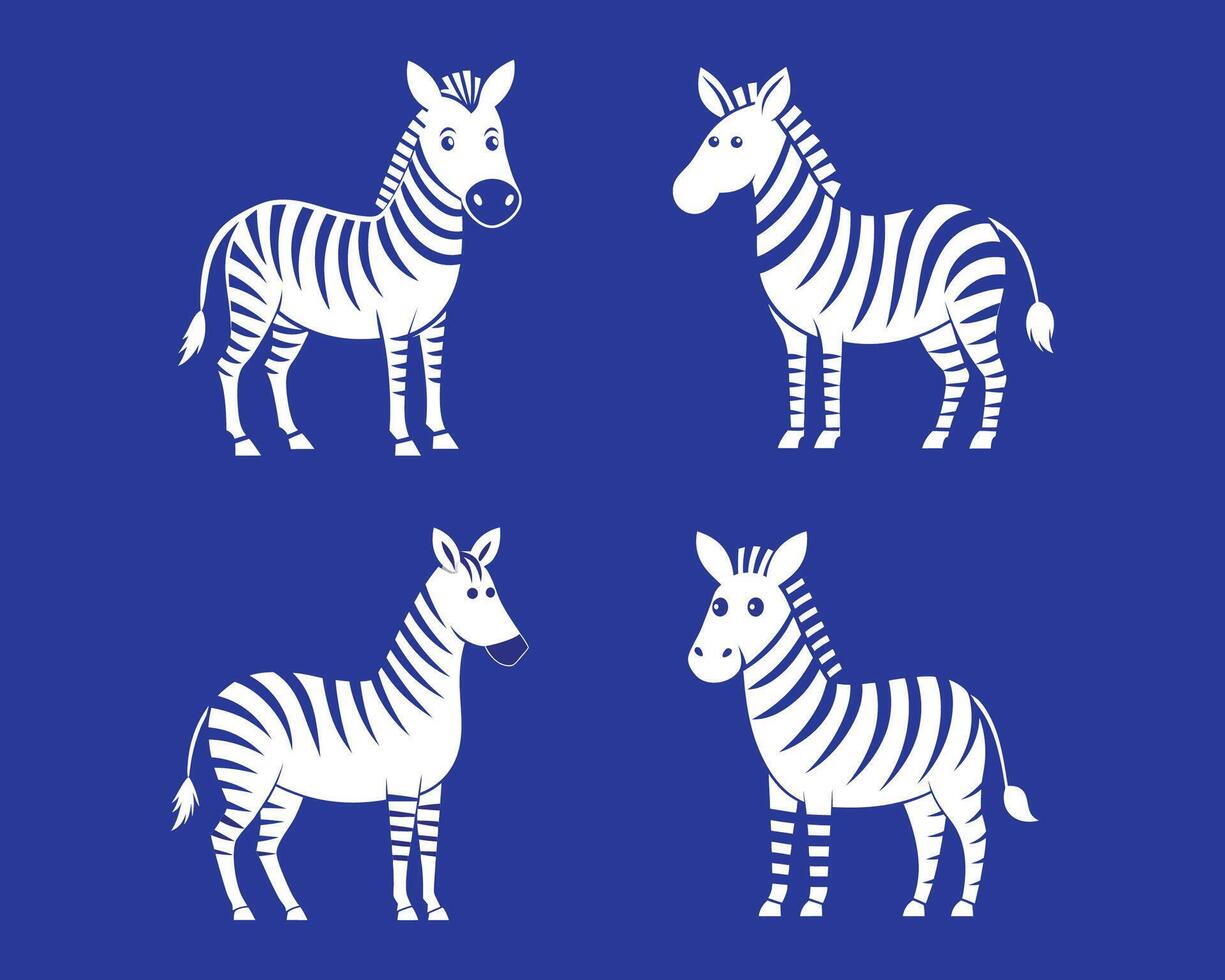 set of a zebra animals design. ai vector