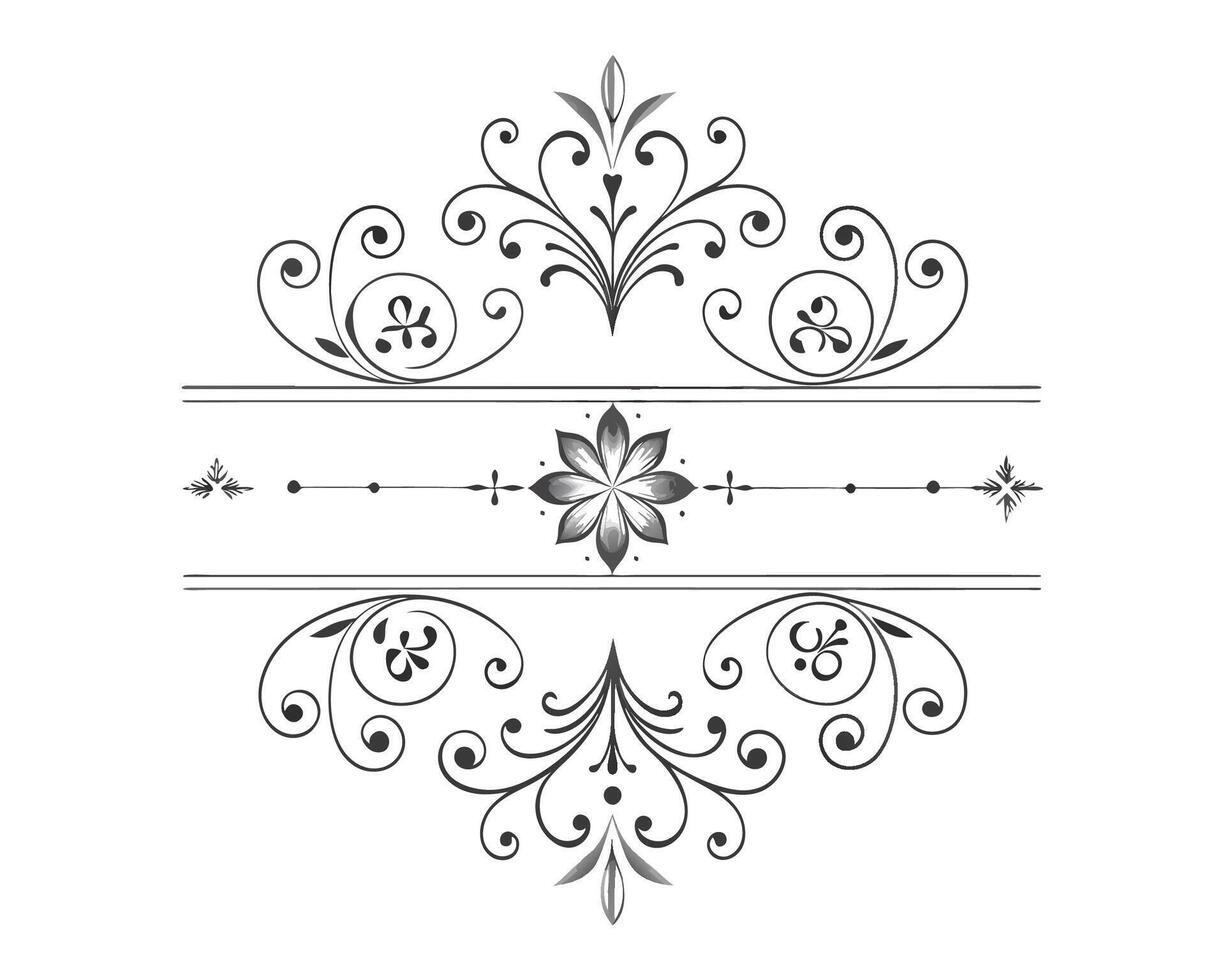 a black and white design with ornate designs vector