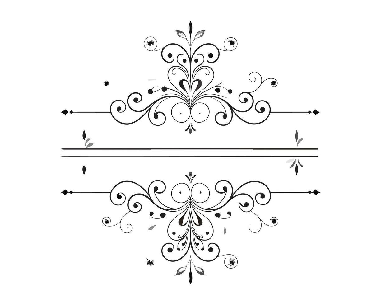 Fancy decorative a black and white design with swirls and scrolls vector