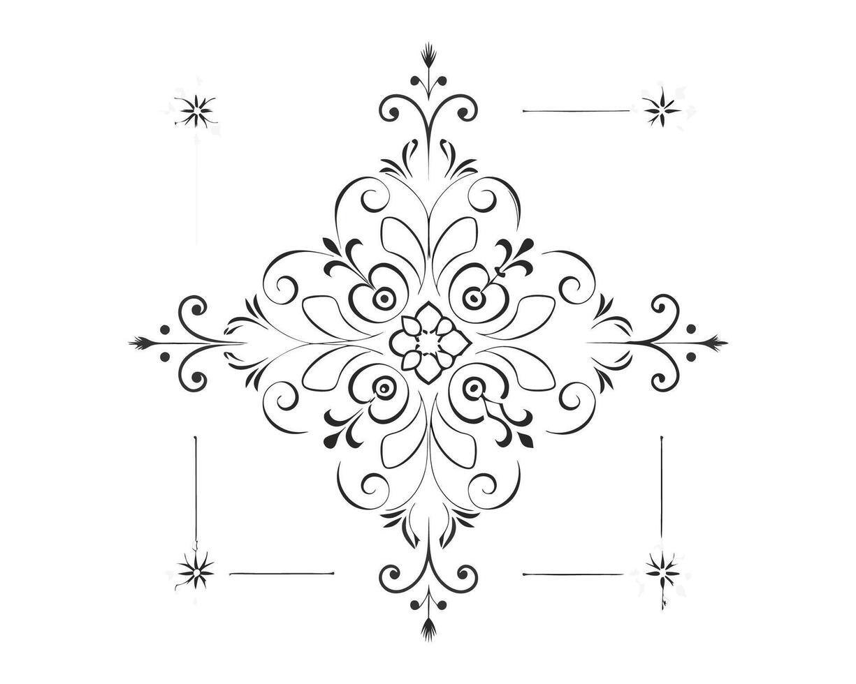 a fancy drawing of a decorative design vector