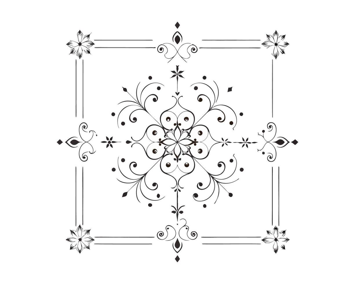 a black and white drawing of a fancy decorative frame vector