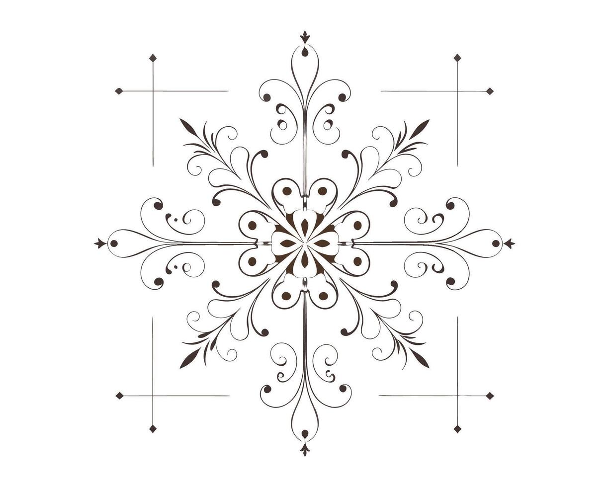 a fancy decorative snowflake design on a white background vector