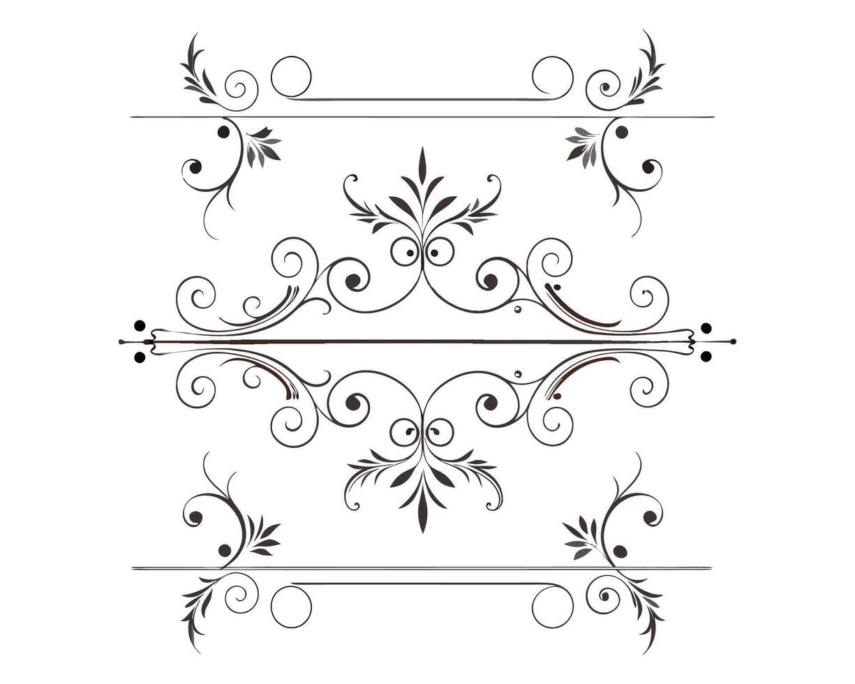 set of fancy decorative elements design illustration vector