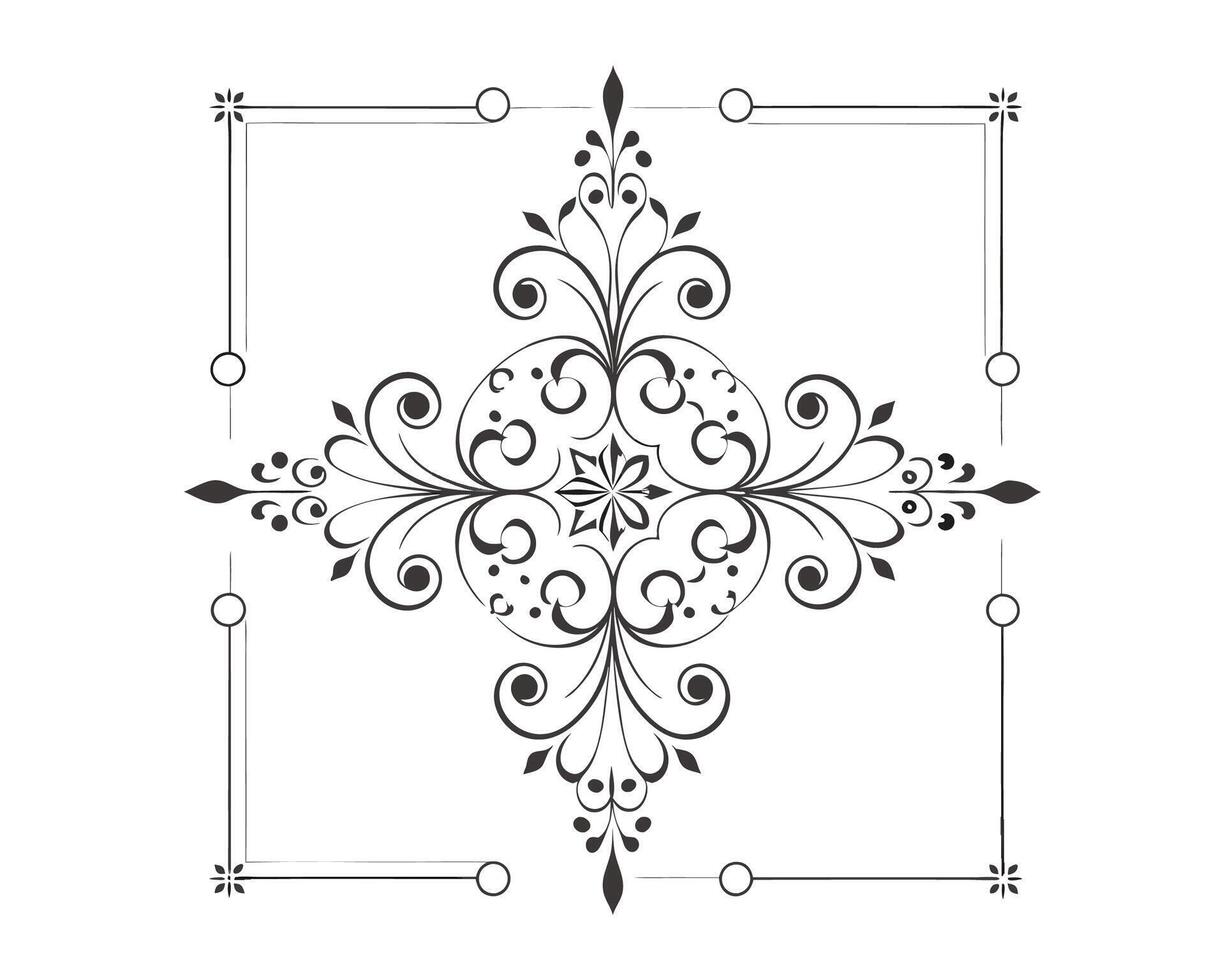 Fancy descorative of ornamental design in the form of a frame vector