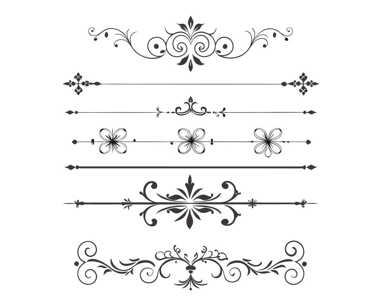 set of fancy decorative elements design vector