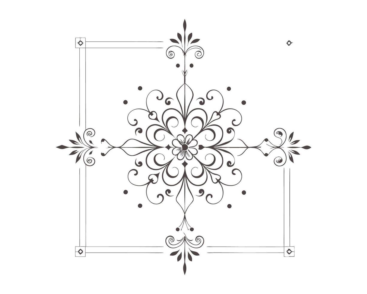 a decorative design in the shape of a square vector