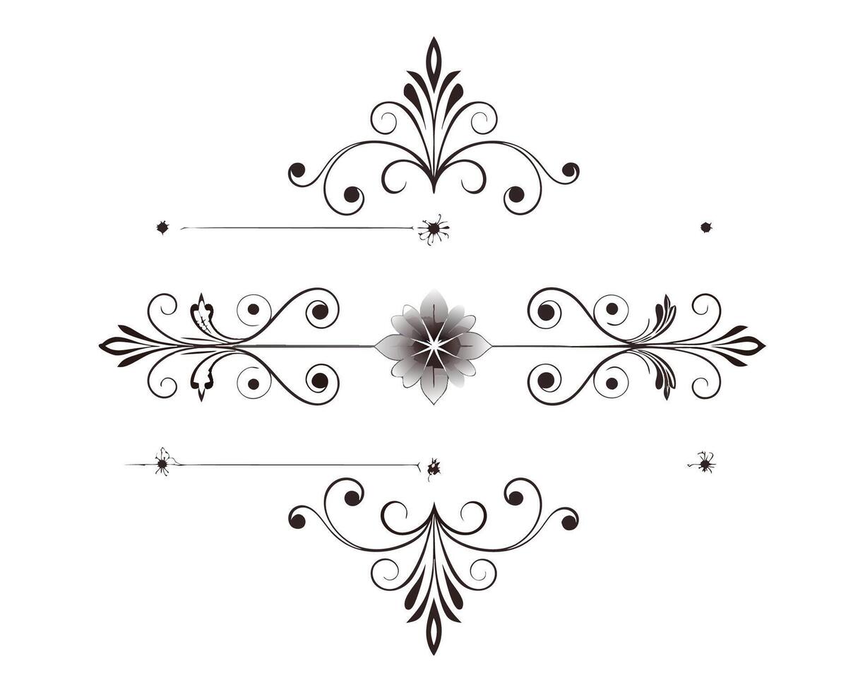 Fancy decorative floral design elements design vector