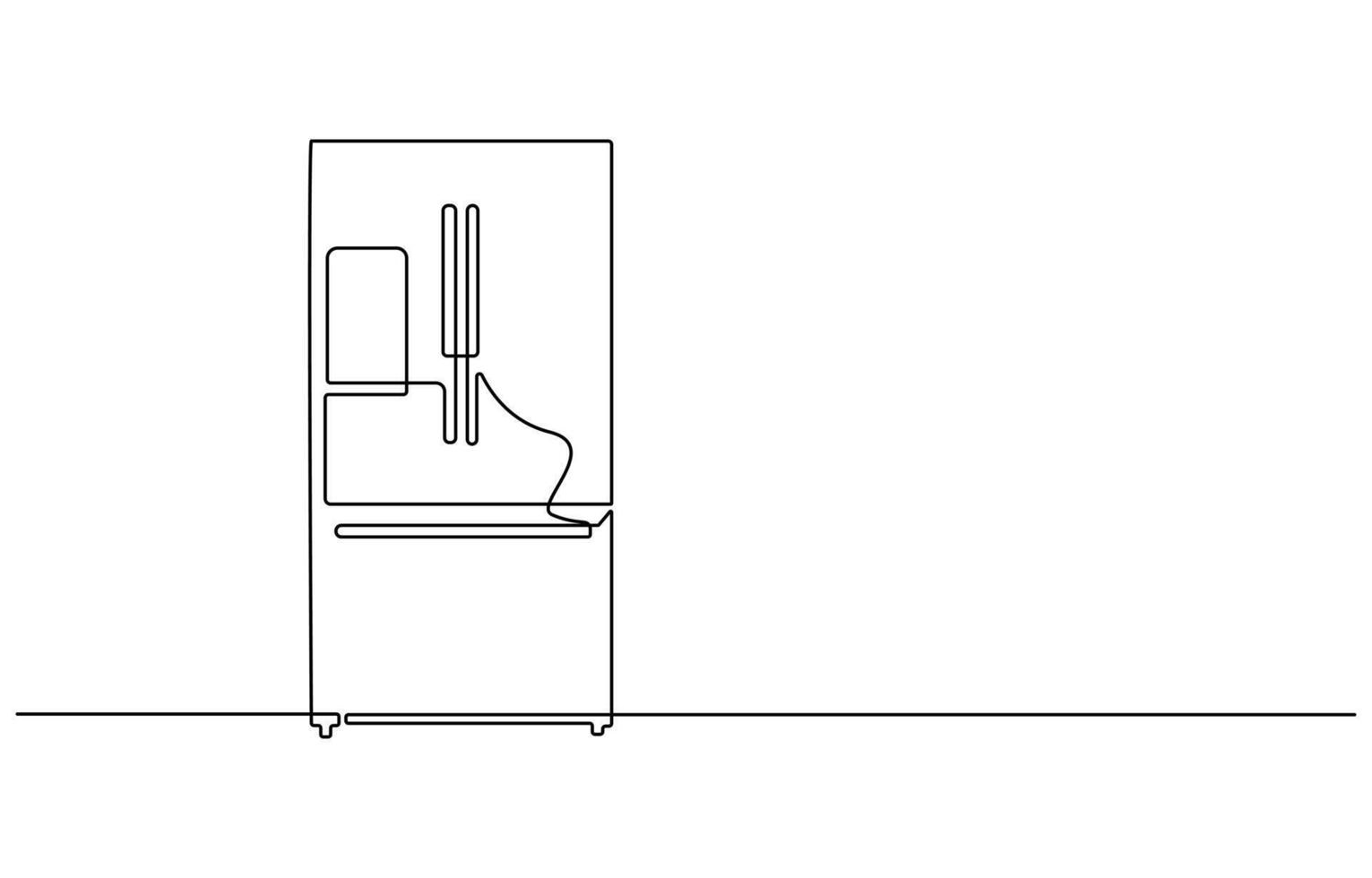 Refrigerator in one line style vector